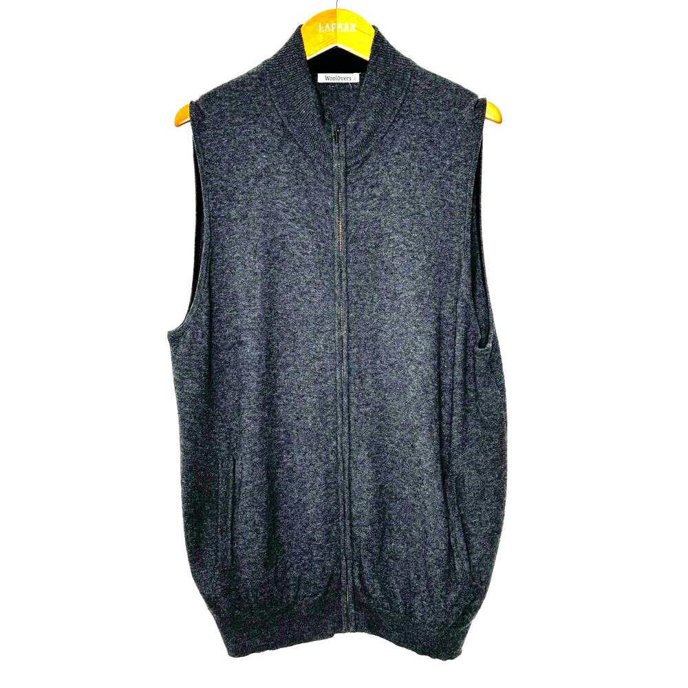 Woolovers zip front‎ wool/cashmere sweater vest